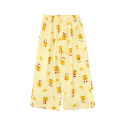 大耳象女童满印休闲裤2026春夏季新款宝儿遛弯裤小众潮流长裤子