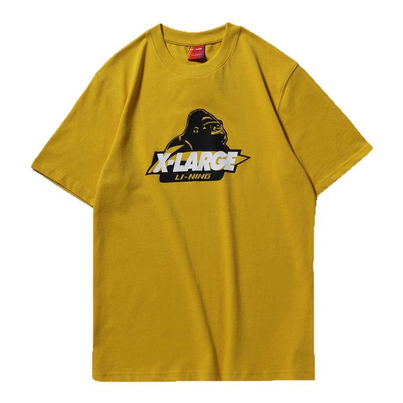 李宁正品潮流休闲运动XLARGE联名款男子圆领短袖T恤文化衫AHSN951