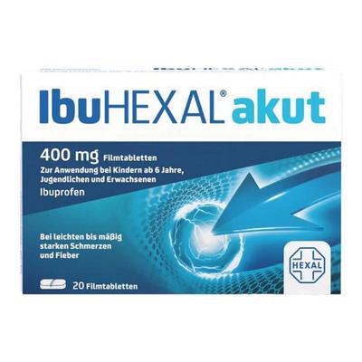 欧洲直邮Hexal赫素止疼退烧药布洛芬特效快速止痛舒缓症状 20片