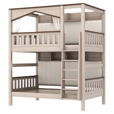 ABC全实木双人床加高双层床