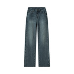 加绒窄版直筒牛仔裤女2025新款冬季流行爆款小个子高腰显瘦阔腿裤