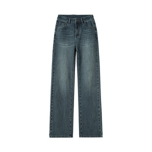 加绒窄版直筒牛仔裤女2026新款冬季流行爆款小个子高腰显瘦阔腿裤