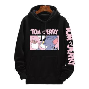 猫和老鼠汤姆猫杰瑞联名可爱搞怪情侣连帽卫衣男女学生带帽子外套
