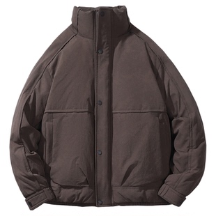 高质感蓬松90白鸭绒工装羽绒服男士2025冬季新款加厚保暖立领外套