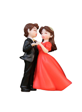 新郎新娘人偶公仔婚庆蛋糕小摆件
