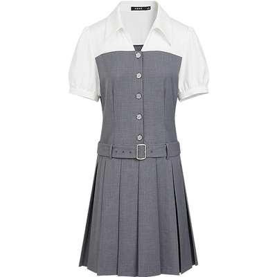 设计感小众kbne衬衫裙连衣裙