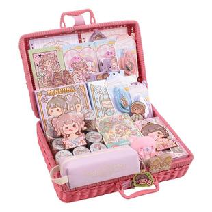 小麻薯手帐套装手账礼盒手账本新款胶带整卷手杖咕卡本子贴纸大礼包分装随心配全套女孩儿童少女玩具可爱礼物