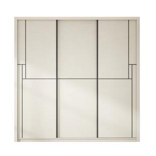 政补实木一门到顶推拉门衣柜家用卧室现代简约移门储物组合大衣橱