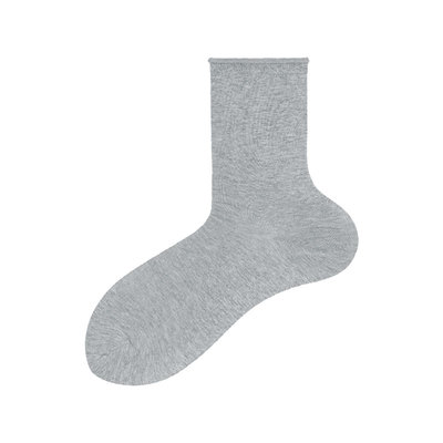 beeff100%全棉卷边中筒袜