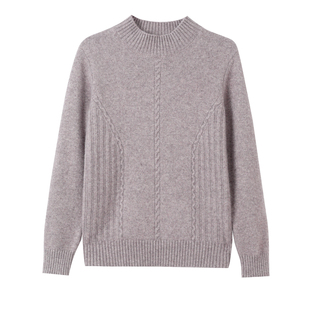 恒源祥纯羊毛衫女半高领妈妈装加厚保暖毛衣2025冬季保暖羊绒上衣