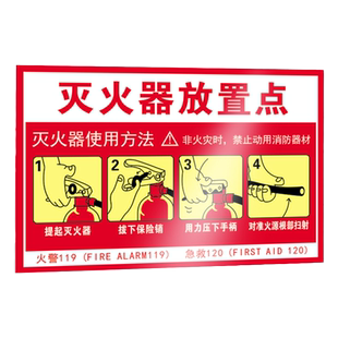 灭火器放置点标识牌贴纸消防标识标牌消火栓使用方法检查卡记录年检标签防火门安全自粘标志指示挂牌定制定做