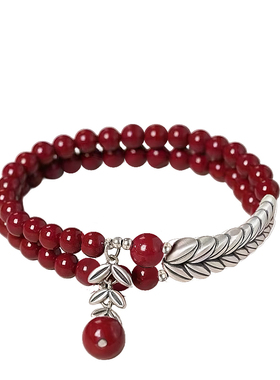 【平安顺遂】朱砂手链本命年岁岁平安手链朱砂麦穗手串男款女款