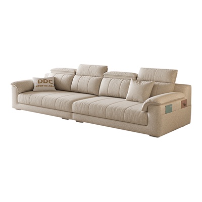 DDC高靠背沙发客厅2025新款棉麻布小户型猫抓布可拆洗布艺沙发