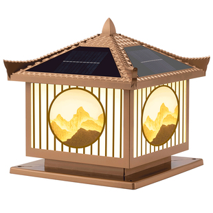 新款太阳能柱头灯户外庭院别墅柱子灯大门两侧室外防水围墙门柱灯