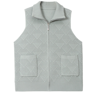 大码妈妈上衣马夹外套中老年女装秋装新款坎肩背心春秋冬羊绒马甲