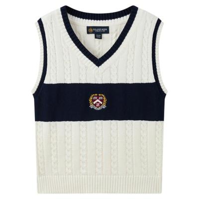 elandkids男童休闲V领针织马甲