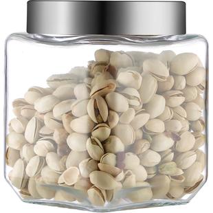 透明玻璃密封罐带盖五谷杂粮储物罐储存罐茶叶罐密封罐子玻璃瓶子