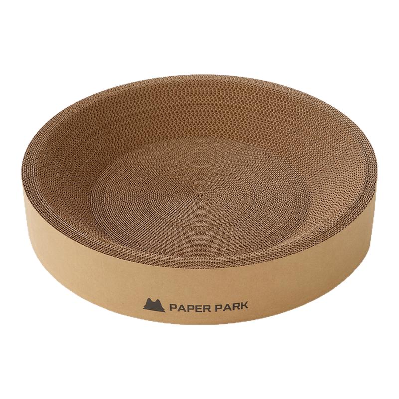 PAPERPARK牛皮纸圆窝猫抓板窝一体木浆纸瓦楞耐抓磨不易掉屑猫爪