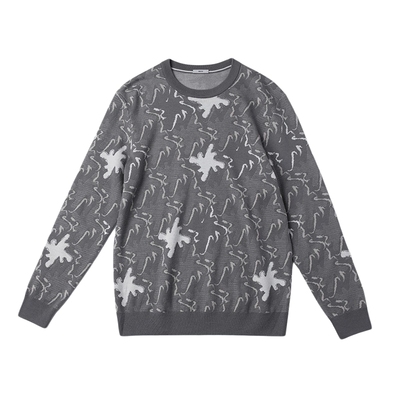 vicutu/威可多针织衫纯羊毛印花