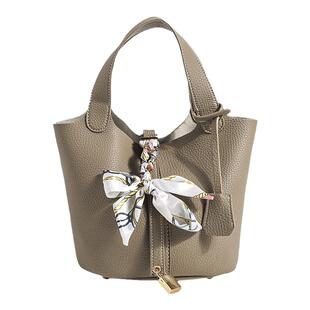 真皮质感女包2026新款水桶包高级质感包包菜篮子小众手拎包斜挎包