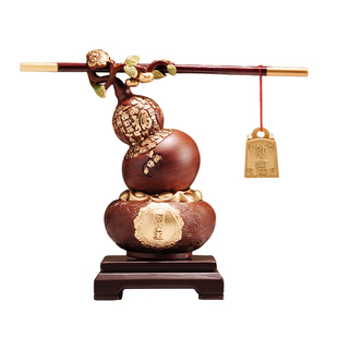 新中式称心如意葫芦聚宝盆摆件客厅酒柜电视柜乔迁新居礼物装饰品