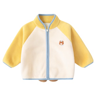 【双面绒】嘟嘟家男童外套秋冬儿童加绒可爱外衣宝宝软糯开衫冬装