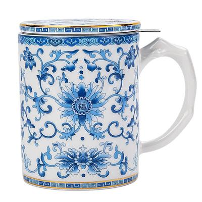 高淳陶瓷新中式珐琅彩骨瓷滤茶杯