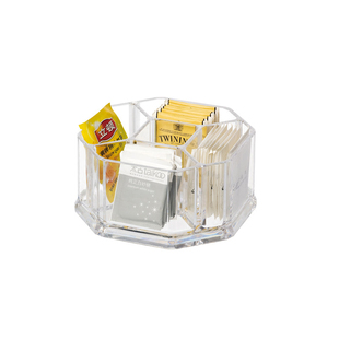 茶包收纳盒咖啡糖包棉签桌面杂物家用商用亚克力塑料分格放置架子