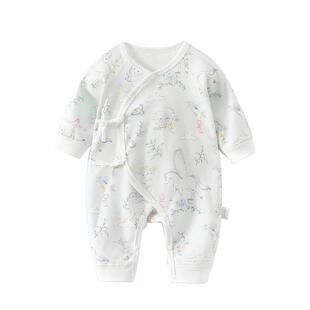 新生婴儿衣服秋冬连体衣a类纯棉0到3个月初生宝宝贴身哈衣马年春9