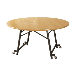 云沐语餐桌简易大圆桌家用10人折叠酒店商用桌子圆桌面2米带转盘