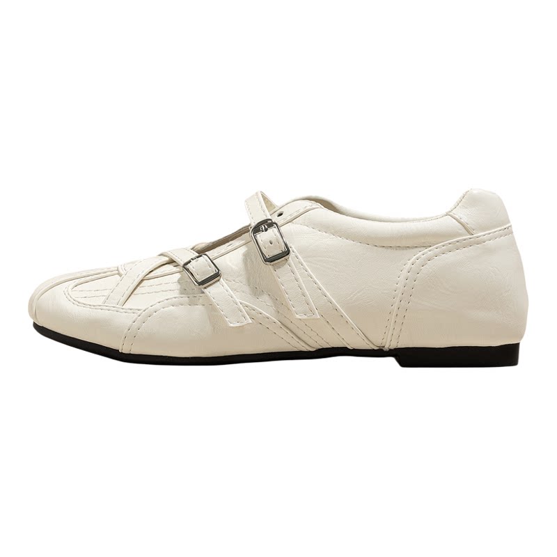 隐形增高4cm~绝美米色玛丽珍单鞋