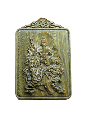 绿檀木太乙天尊吊坠挂件
