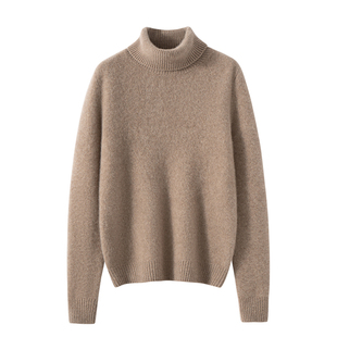 康家线~七针双股正肩秋冬纯山羊绒衫女高翻领针织打底衫毛衣内搭