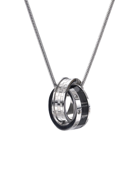 双环吊坠男生蛇骨链嘻哈欧美潮流