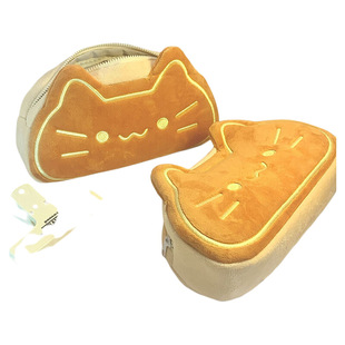 可爱搞怪毛绒小猫笔袋文具盒高颜值ins风大容量女孩文具袋毛茸茸