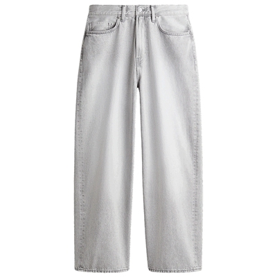 HM男装牛仔裤春季弯刀裤棉质宽松版直筒牛仔裤1235448