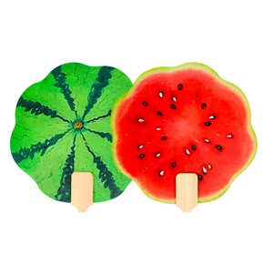夏日清凉手绘西瓜团扇