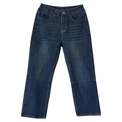 复古牛仔裤男宽松直筒阔腿休闲裤