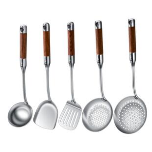 新款316不锈钢锅铲套装炒菜铲子家用炒菜勺长柄汤勺漏勺加厚厨具