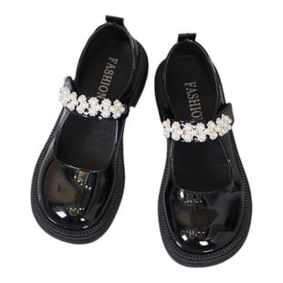 女童小皮鞋2025春秋新款软底公主鞋中大童玛丽珍单鞋黑色演出鞋子