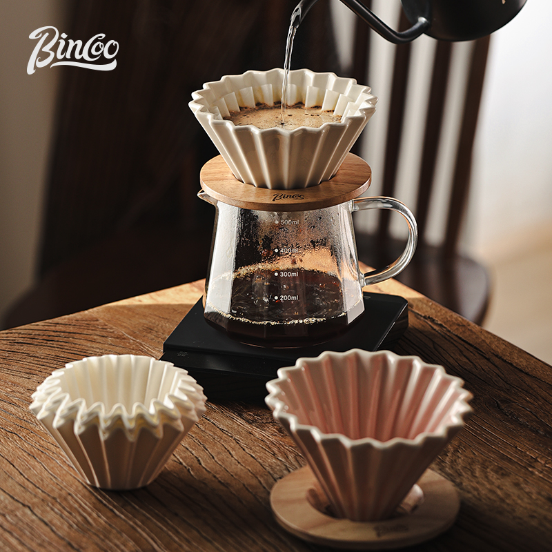 bincoo咖啡手冲滤杯v60漏斗咖啡壶器具套装蛋糕陶瓷过滤器萃取杯
