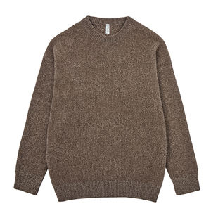 GWIT 软糯雪花呢 秋冬线衣松弛感上衣加厚打底针织衫圆领毛衣男