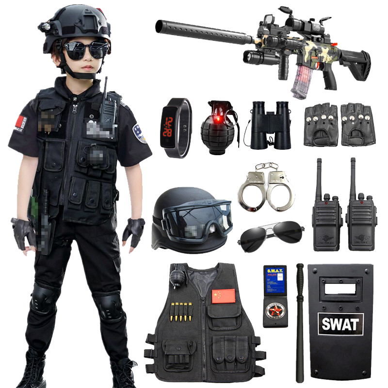 小特警衣服玩具枪男孩子
