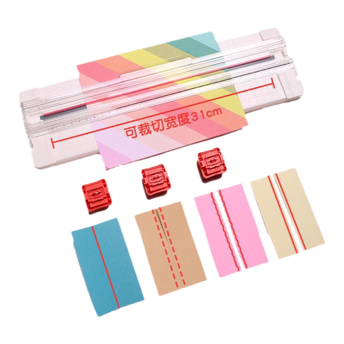 可得优四合一裁纸器多功能裁纸刀A4照片手动切纸刀裁纸机6页diy虚线直线波浪线压折痕裁手账活页13046