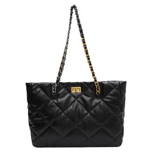 秋冬大容量时尚包包女2025新款菱格链条托特包休闲百搭通勤单肩包