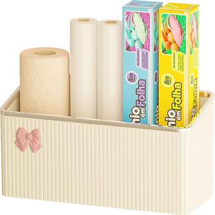 厨房柜门内侧收纳盒壁挂垃圾袋保鲜膜套收纳神器多功能橱柜置物架