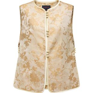 EP YAYING雅莹女装 气质国风盘扣圆领桑蚕丝马甲 2025新款1016A