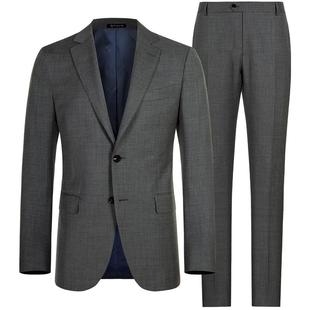 柏品高支纯羊毛西服套装男商务黑色西装礼服订婚新郎结婚职业正装