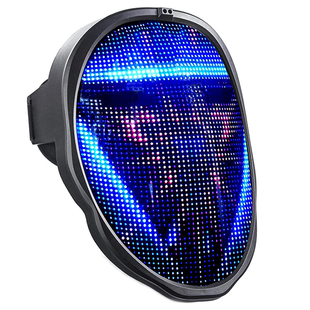 超炫酷赛充电led智能变脸面具手机APP自定义黑科技博朋克风格酒吧