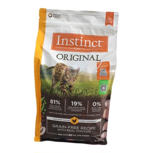 Instinct生鲜本能百利猫粮经典无谷五谷鸡肉成猫粮5 11磅百配贸易